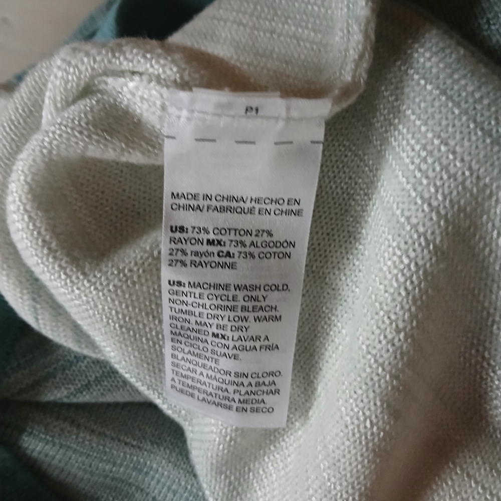 Chico's White & Green Ombre Boat Neck Sweater Medium - Picture 8 of 8